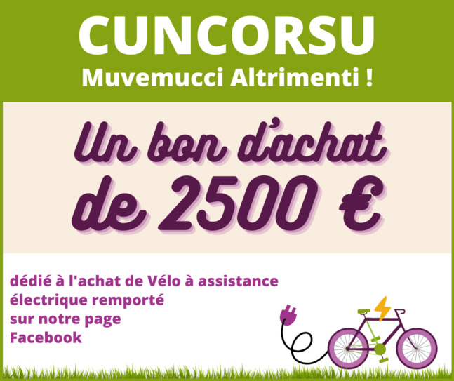 Cuncorsu Facebook : gagnez 2 500€ dédiés à l'achat d'un vélo électrique !