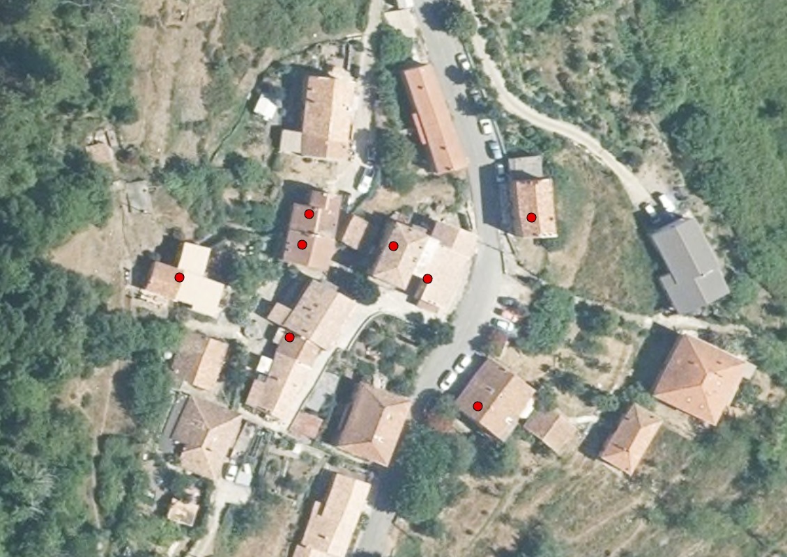 Les biens vacants sur un territoire identifiés par un point rouge