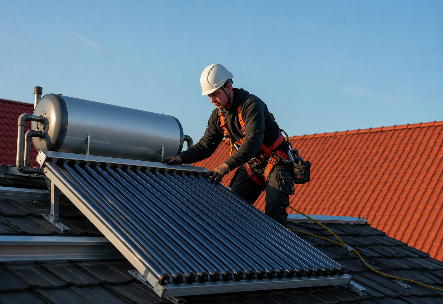 Installation de chauffe-eau solaire