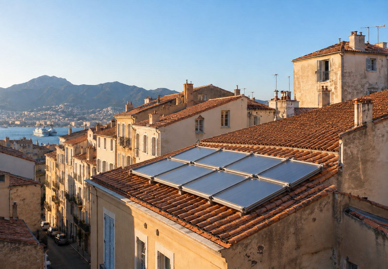 Installation de chauffe-eau solaires collectifs